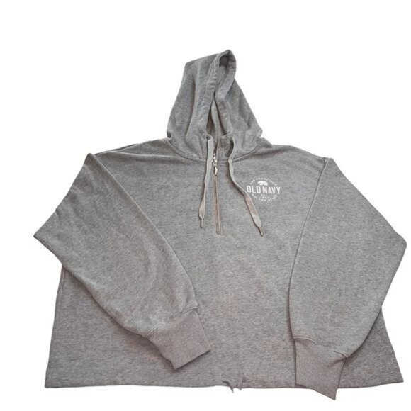 Old Navy Hoodie M Womens Grey Oversize Half Zip Long Sleeve Pullover Size Medium - Picture 6 of 11